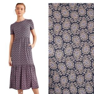 Boden | Dresses | Nwt Boden Petite 4 Emma Tiered Jersey Midi Dress French  Navy Paisley Heart | Poshmark
